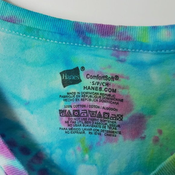 Tie Dye T Shirt ComfortSoft Adult Festival Tee Short Sleeve 100% Cotton Logo S - Picture 3 of 7